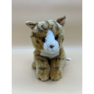 Toys R Us Orange White Tabby Kitty Cat Plush Realistic 10" Stuffed Animal 2012